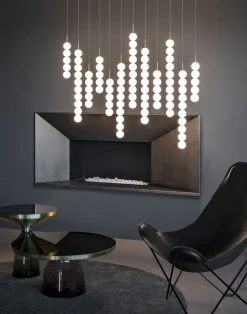 Terzani Suspensions>Abacus linéaire 140cm Suspensions LED Blanc