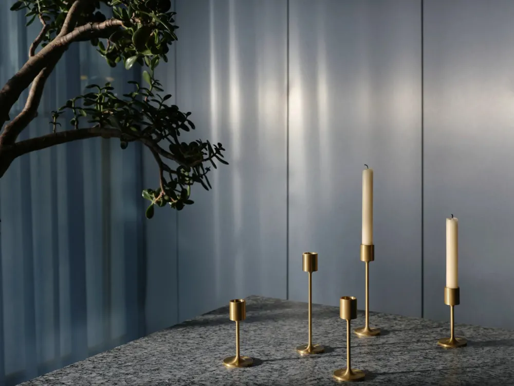 u0026tradition Bougeoirs|Art De La Table>Bougeoir Collect SC59 Laiton brossé