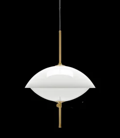 Fritz Hansen Suspensions>Clam Ø44cm Suspensions Verre opale-Laiton