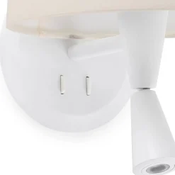 Faro Appliques>Conga avec lecteur LED Appliques Blanc, Beige