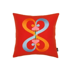 Vitra Enfant|Coussins Et Plaids>Coussin Embroidered Double Heart Rouge