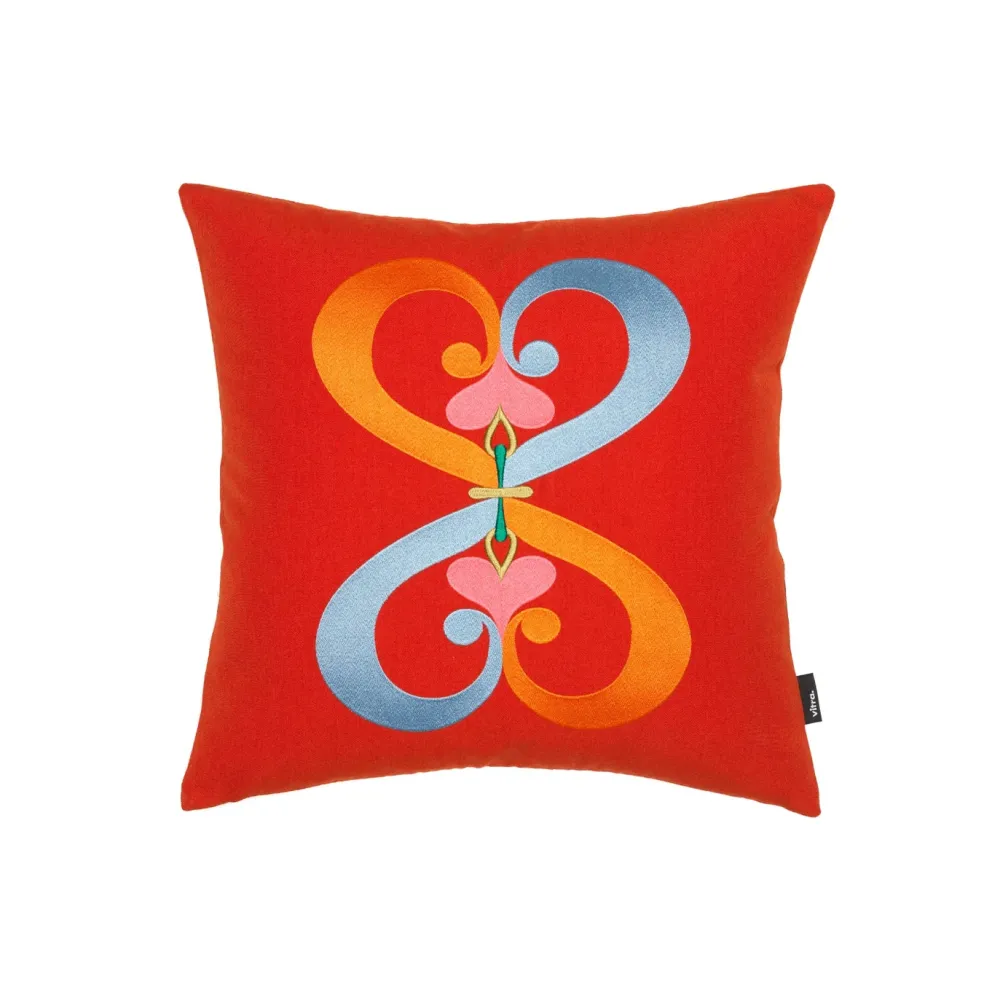 Vitra Enfant|Coussins Et Plaids>Coussin Embroidered Double Heart Rouge
