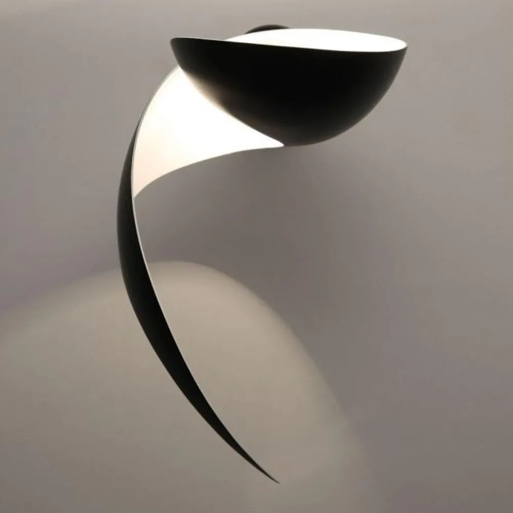 Serge Mouille Appliques>Flamme gauche Applique Noire