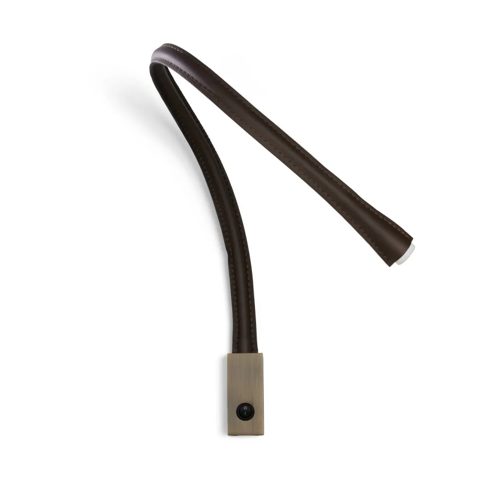 Contardi Liseuses|Appliques>Flexiled 90cm Cuir base Bronze avec interrupteur Appliques LED