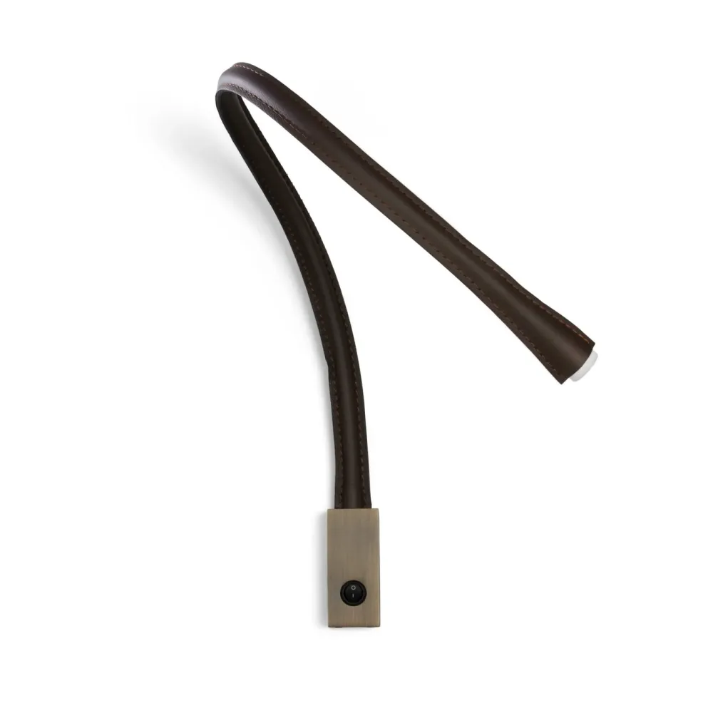 Contardi Liseuses|Appliques>Flexiled 90cm Cuir base Bronze avec interrupteur Appliques LED