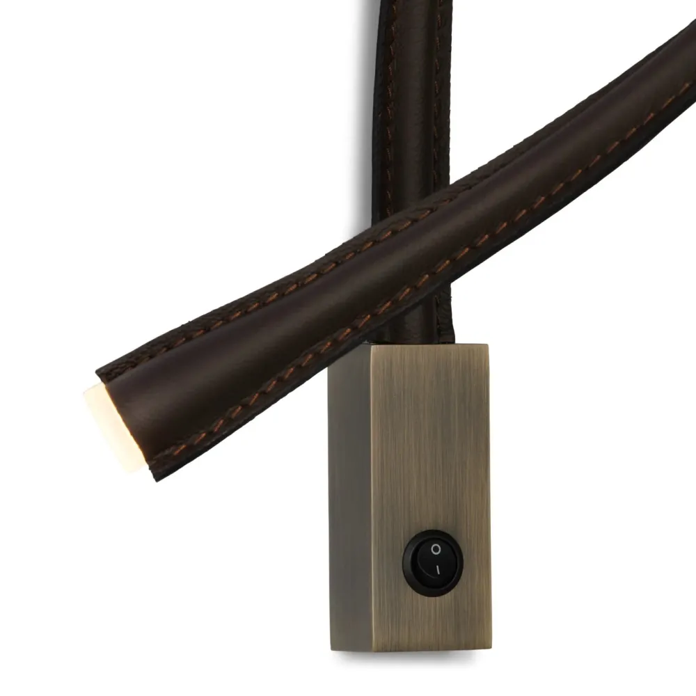 Contardi Liseuses|Appliques>Flexiled 90cm Cuir base Bronze avec interrupteur Appliques LED