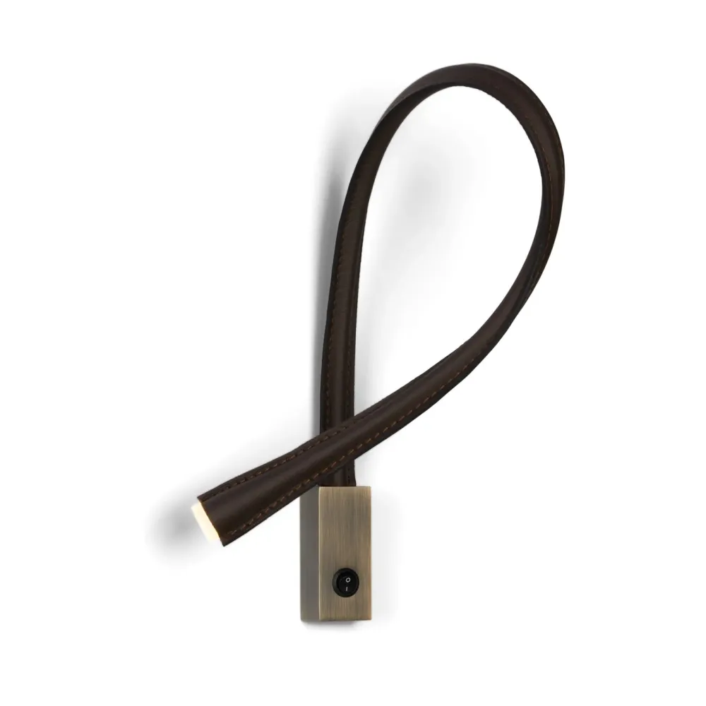Contardi Liseuses|Appliques>Flexiled 90cm Cuir base Bronze avec interrupteur Appliques LED