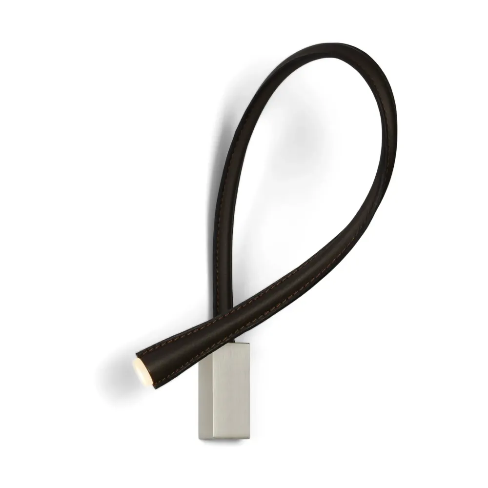 Contardi Liseuses|Appliques>Flexiled 90cm Cuir base Nickel sans interrupteur Appliques LED