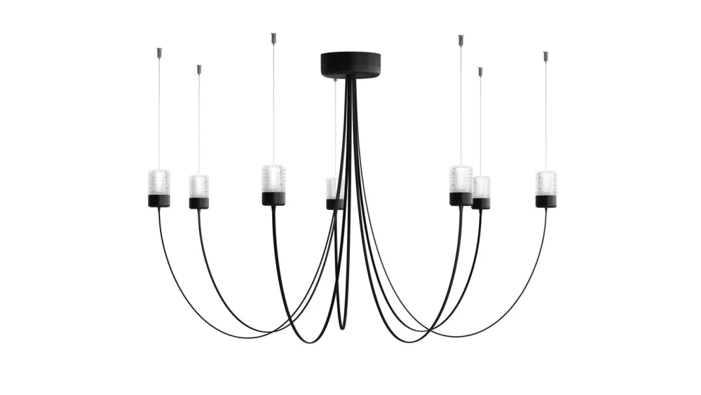 Moooi Lustres|Suspensions>Gravity Chandelier 7 Lustres LED Noir