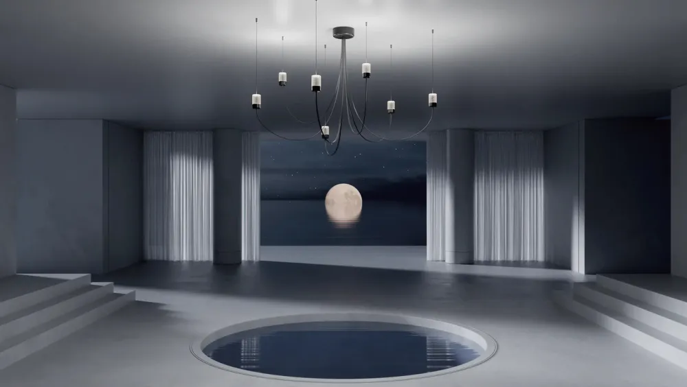 Moooi Lustres|Suspensions>Gravity Chandelier 7 Lustres LED Noir