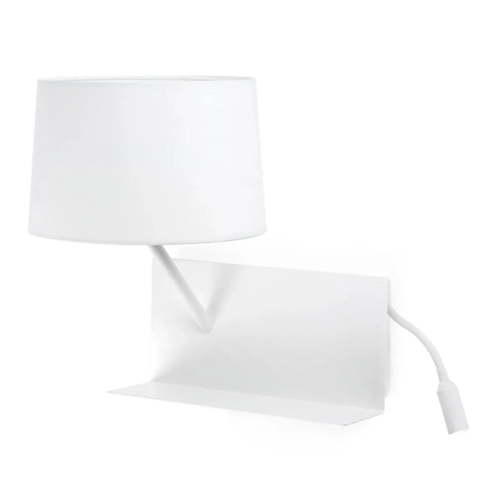 Faro Appliques>Handy USB A avec lecteur LED Gauche Appliques Blanc