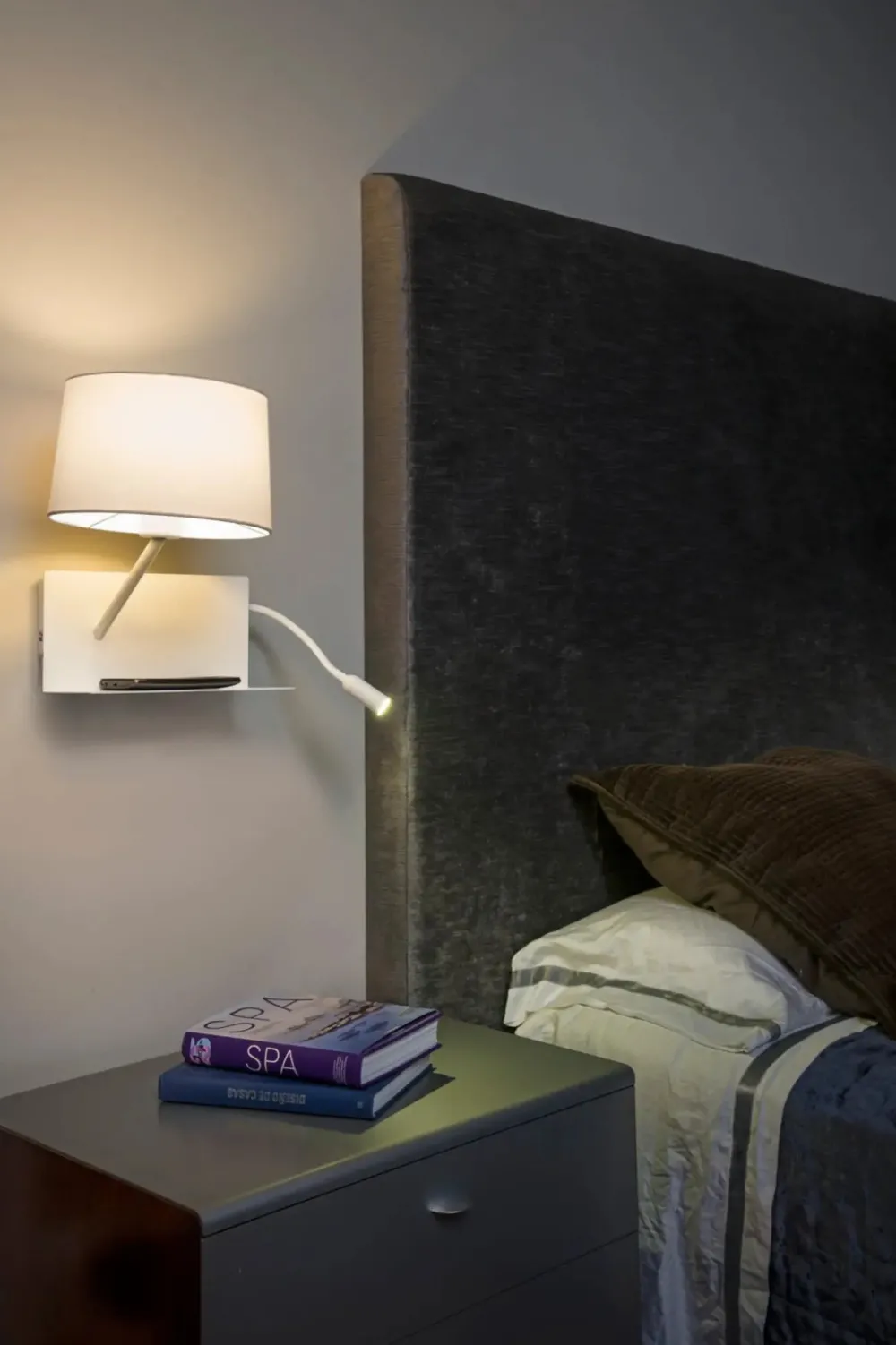 Faro Appliques>Handy USB A avec lecteur LED Gauche Appliques Blanc