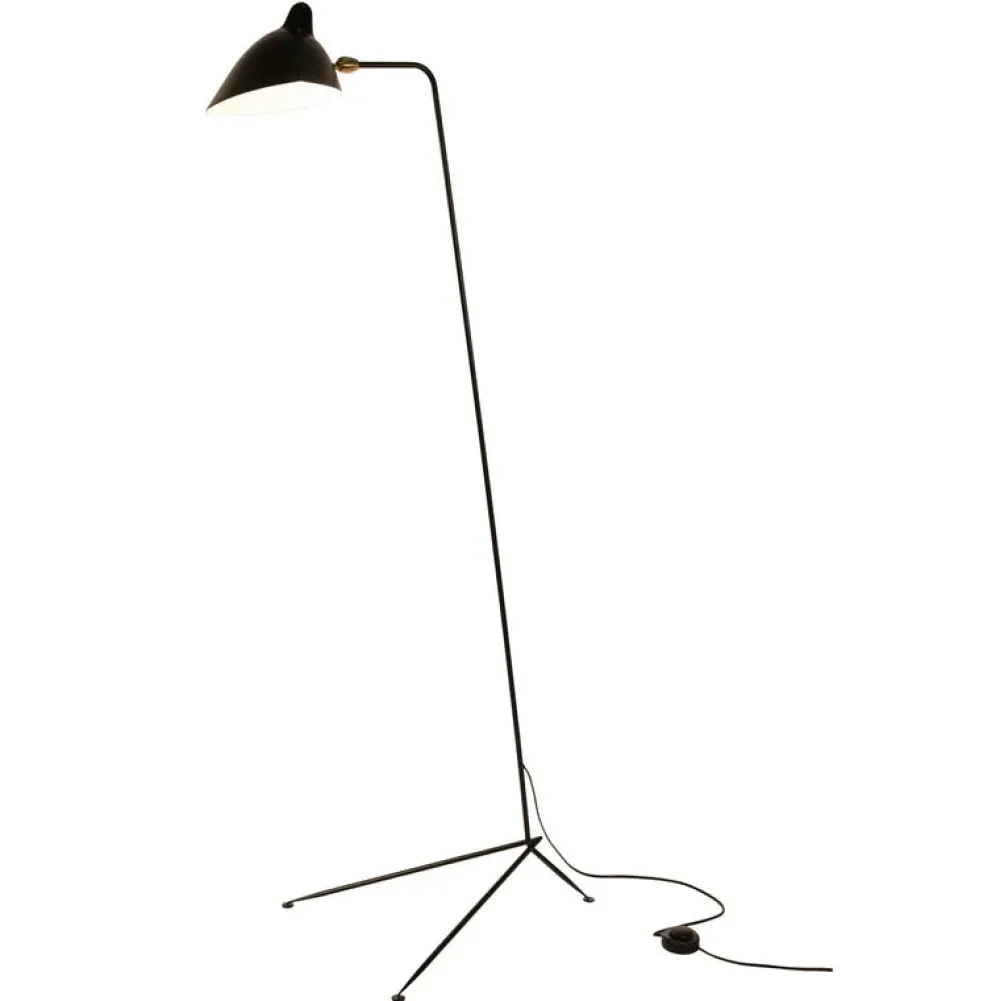 Serge Mouille Lampadaires>Lampadaire droit Noir