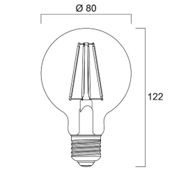 Sylvania Non Dimmables>LED Globe 80mm 6W E27 640 lumen 2700K Globe