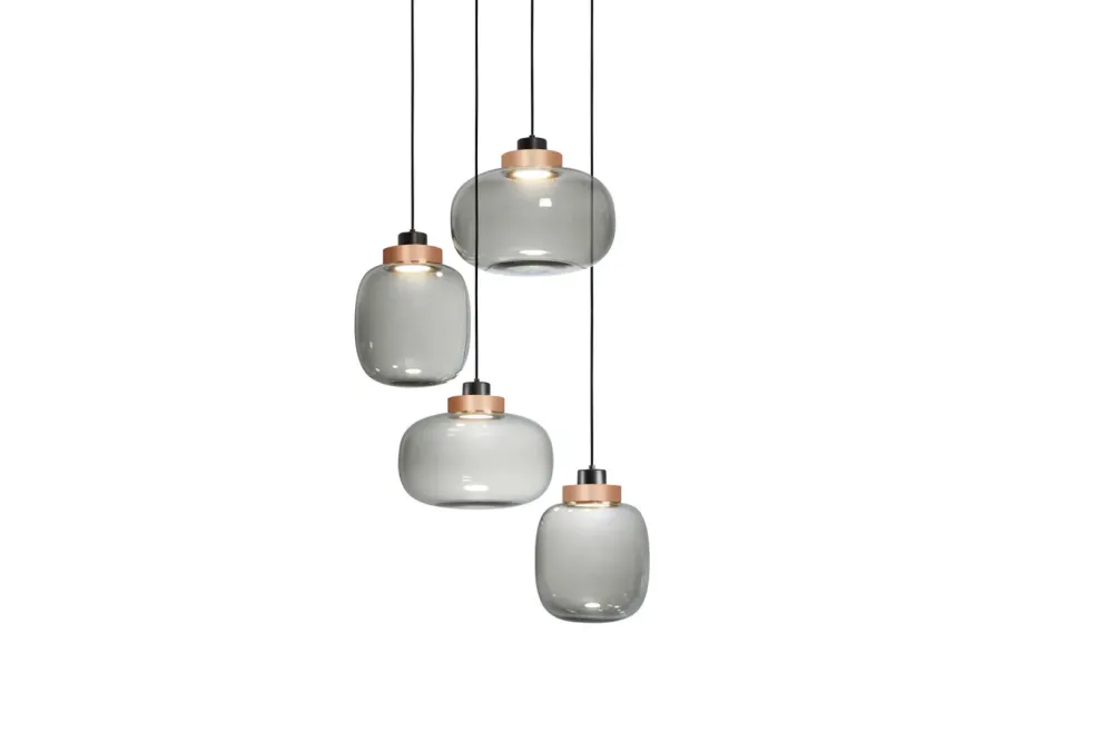 Tooy Suspensions|Suspensions>Legier 557.14 Suspensions LED Laiton brossé-Verre opaline