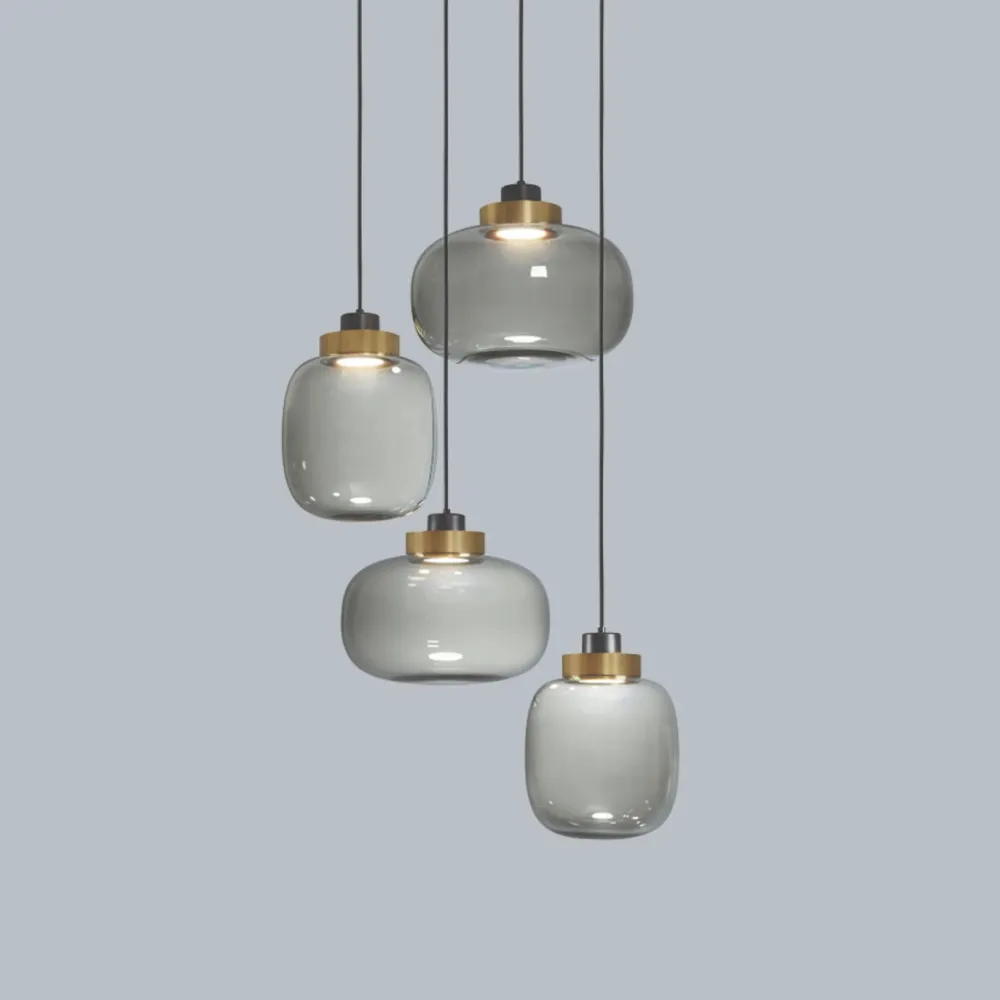Tooy Suspensions|Suspensions>Legier 557.14 Suspensions LED Laiton brossé-Verre opaline