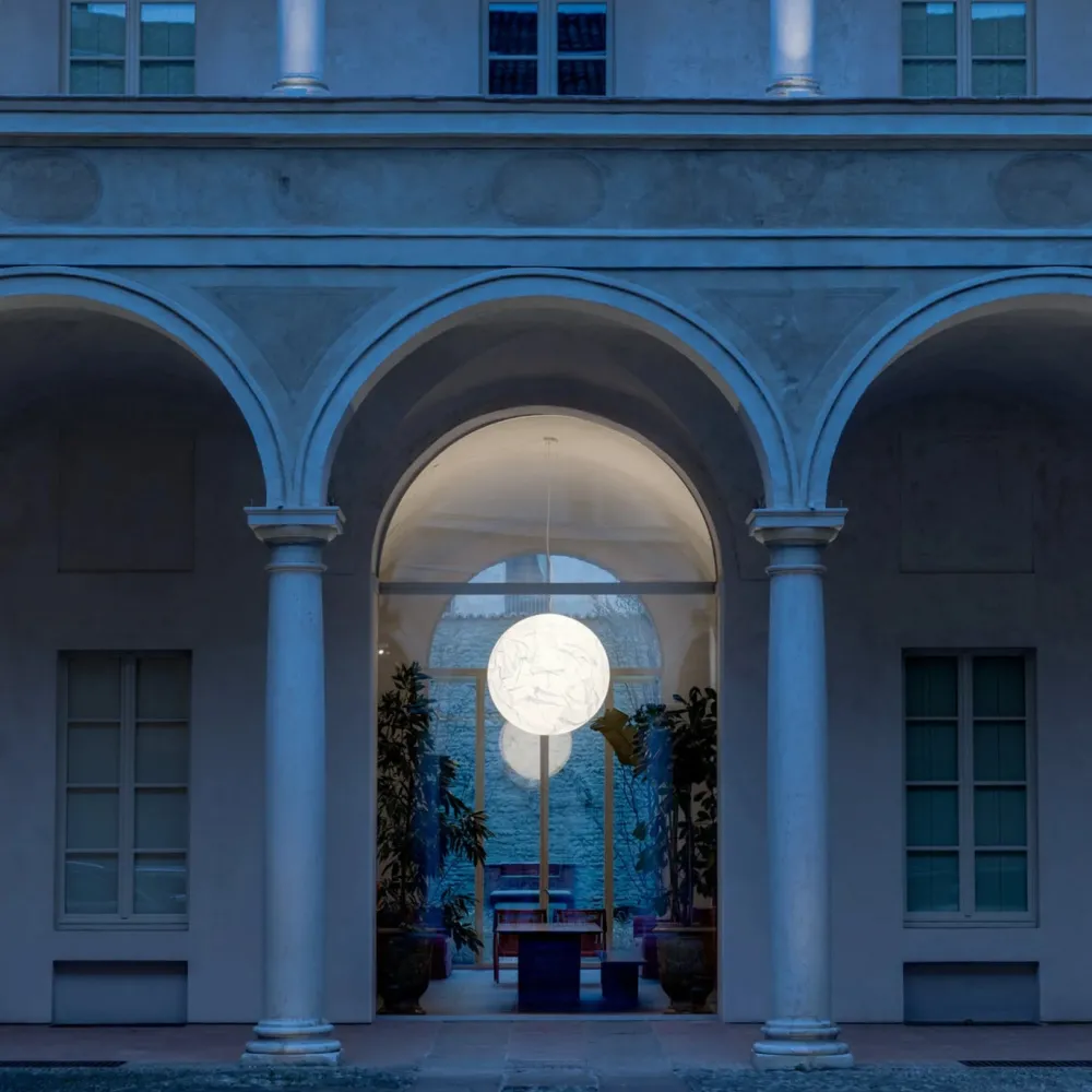 Davide Groppi Suspensions>Moon Ø80cm Suspensions Blanc