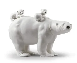 Lladro Enfant|Figurines>Mummy Bear and Babies Figurines Blanc