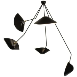 Serge Mouille Plafonniers>Plafonnier Araignée 5 bras fixes Plafonniers Noir