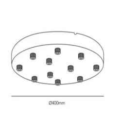 Light-Point Platines|Accessoires>Platine ronde pour 11 suspensions Accessoires Noir