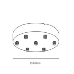 Light-Point Platines|Accessoires>Platine ronde pour 7 suspensions Accessoires Noir