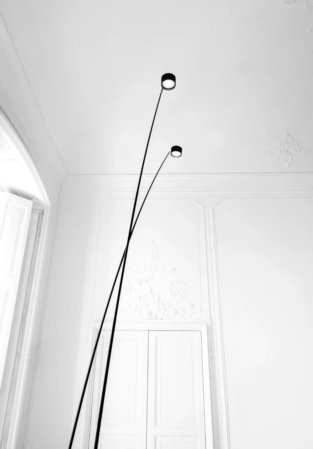 Davide Groppi Lampadaires|Lampadaires>Sampei 260 Limited Edition Lampadaires LED Noir mat et doré