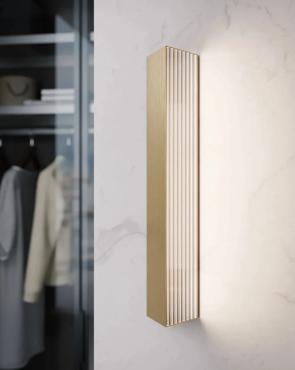 Contardi Appliques>Stick Ap Medium Appliques LED Nickel doré satiné