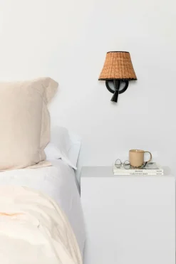 Faro Appliques>Sumba avec lecteur LED Appliques Noir, Rotin