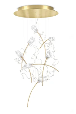 Slamp Suspensions>Tulip 7 Round Suspensions Laiton