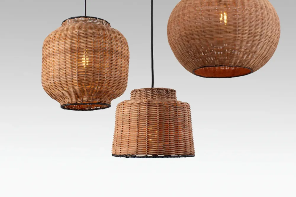 Faro Suspensions>Tupai Suspensions Noir, Rotin