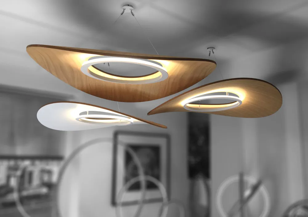 Henri Bursztyn Suspensions>X FLR6 Suspensions LED Bois